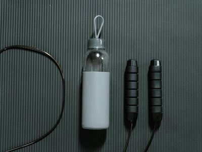 Modern minimalist exercise mat and water bottle